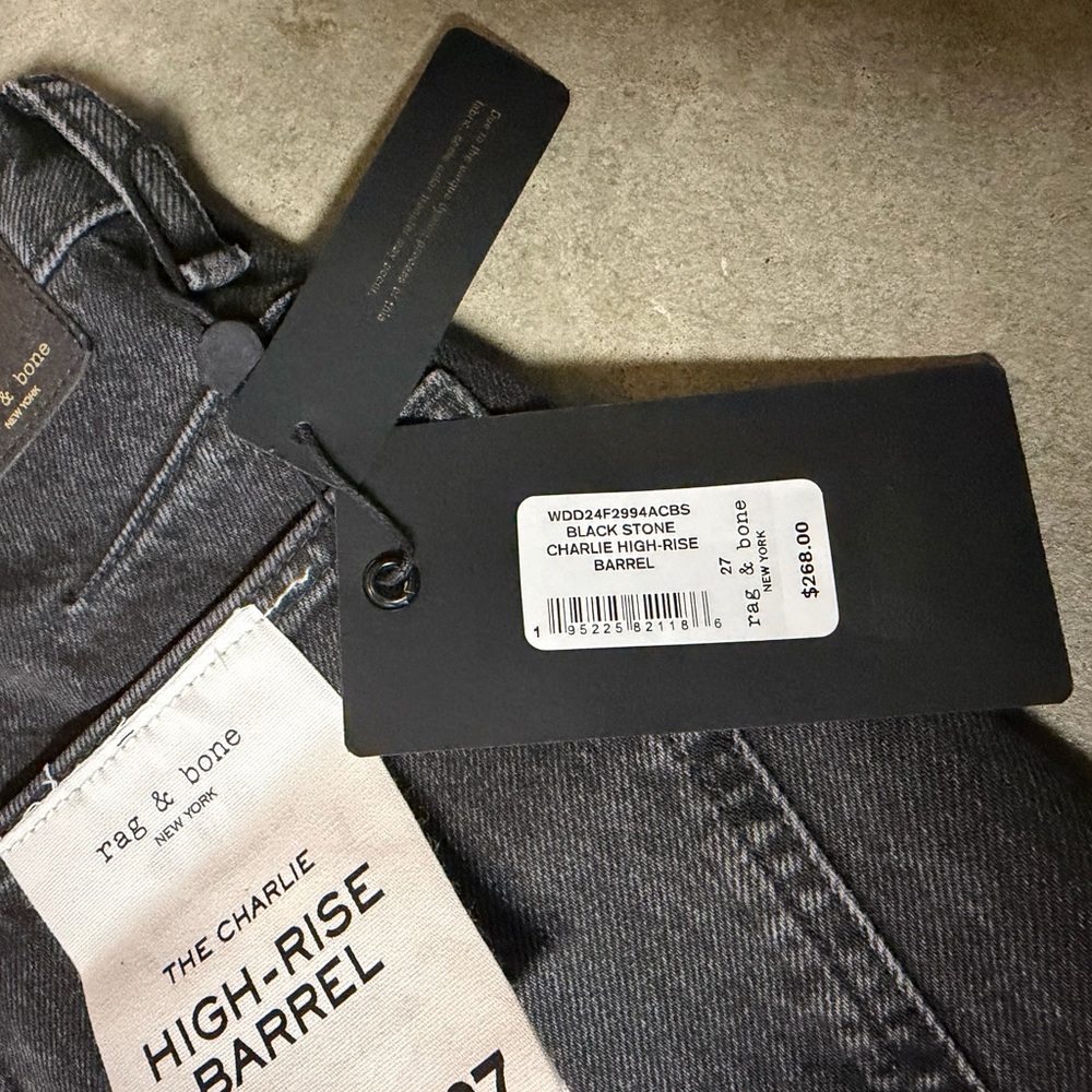 Rag & Bone Charcoal Denim Jeans - Picture 9 of 12